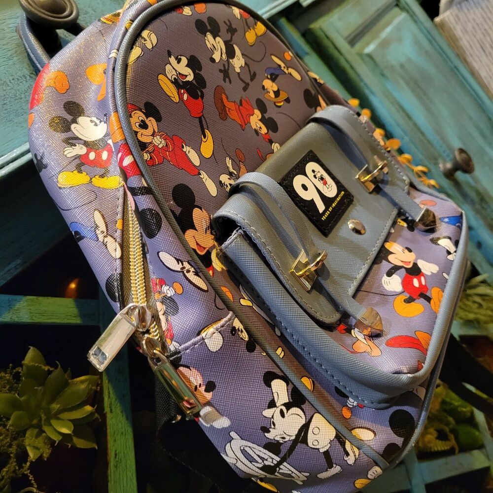 Disney Mickey Mouse 90 Years Anniversary Mini Licensed Backpack Faux Leather - Picture 3 of 8